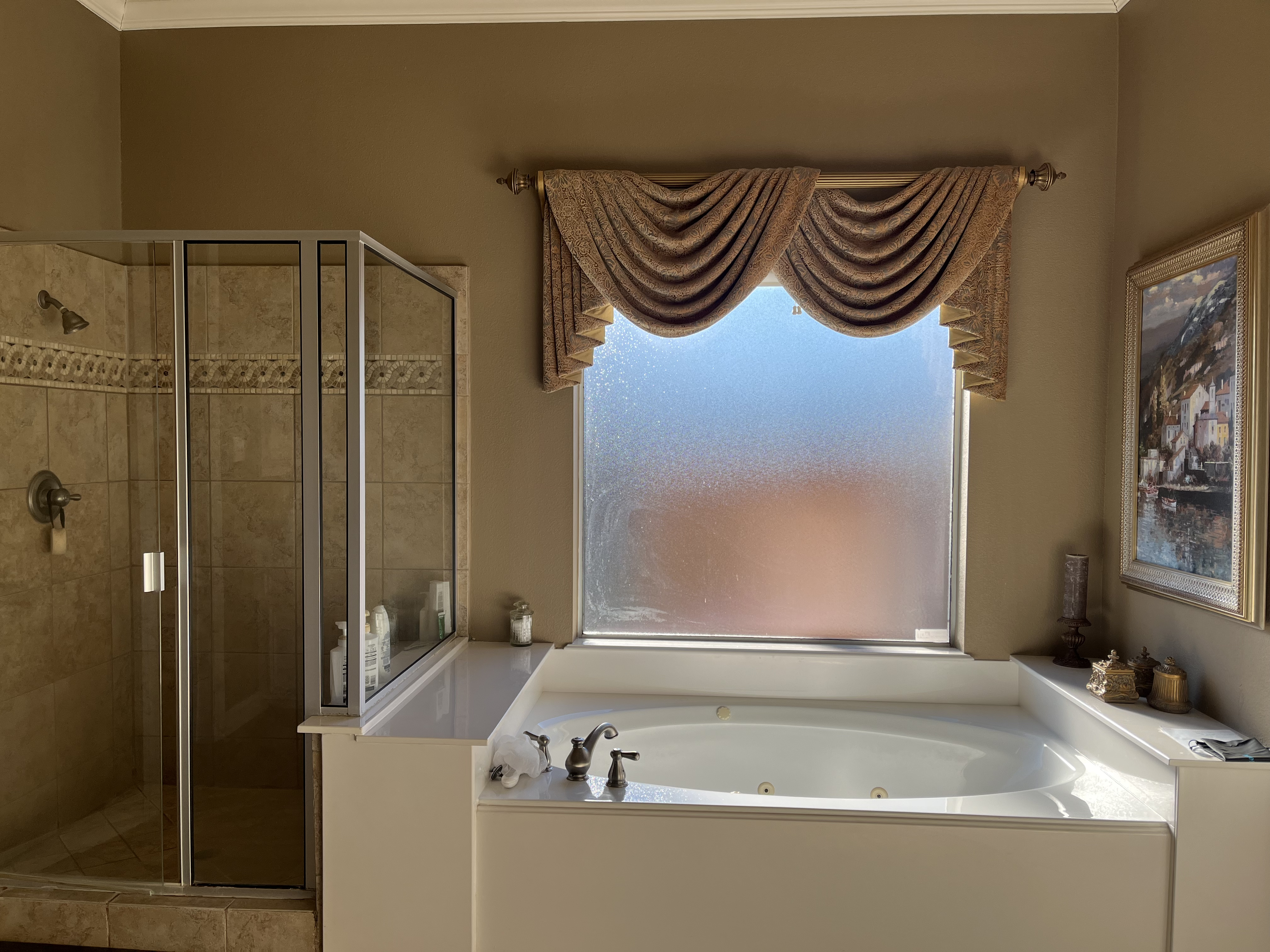 before shot of an outdated bathroom being remodeled with WFA's Custom Hardwood Floors, houston texas